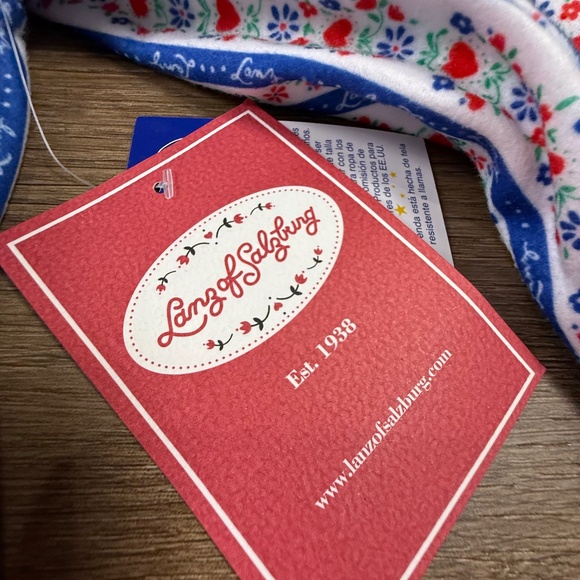 Lanz of Salzburg Girls Long-Sleeve Floral Hearts Classic Nightgown M 7/8 NWT - Picture 4 of 13